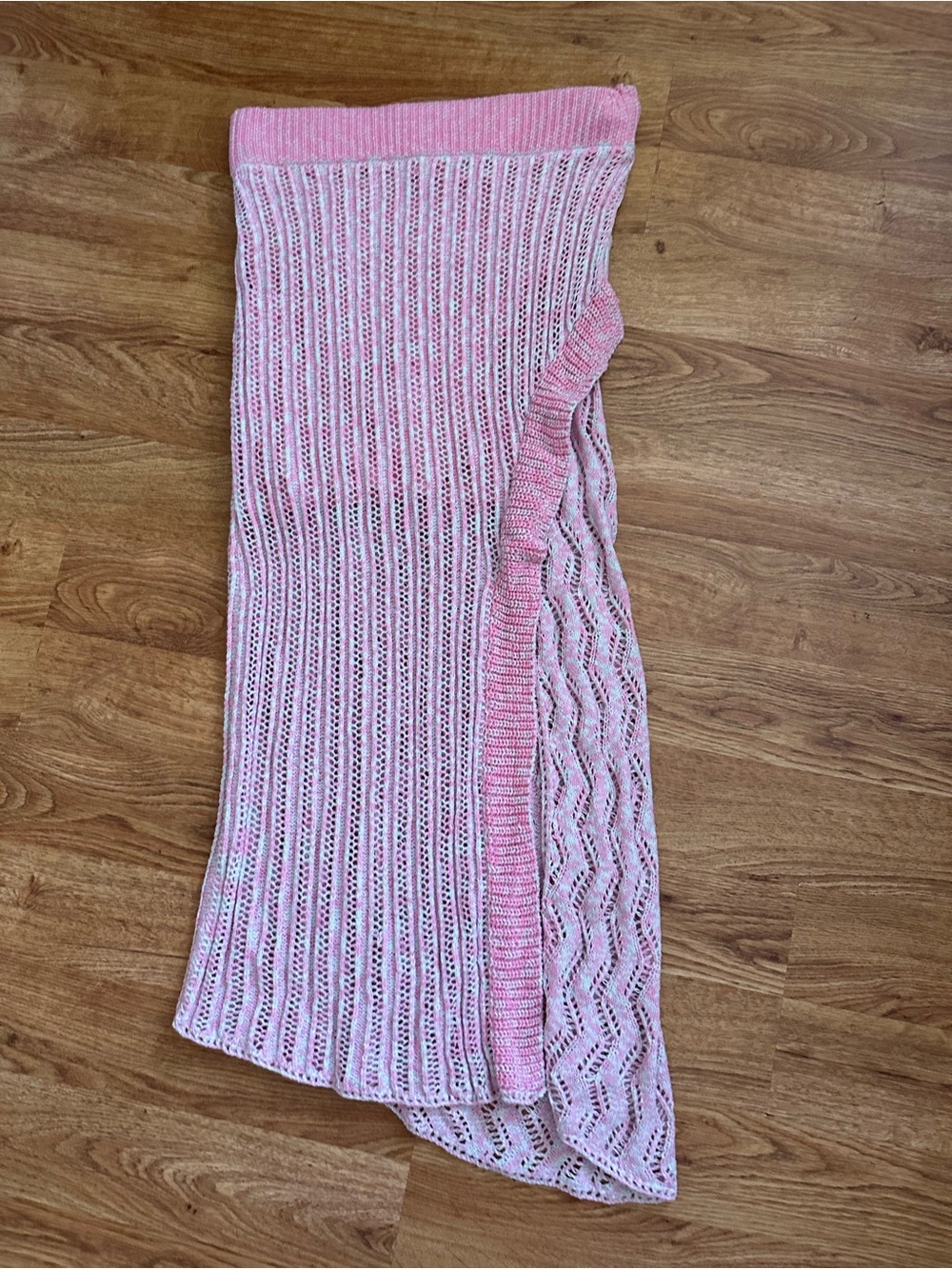 LoveShackFancy Pink Knit Skirt L  READ